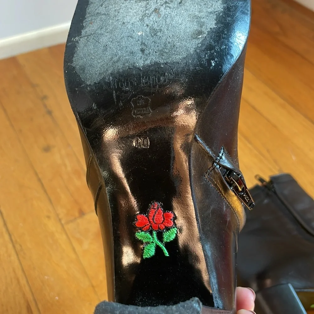 VINTAGE 90’s Free Lance black boots, square toe,size 40 - Picture 6 of 10